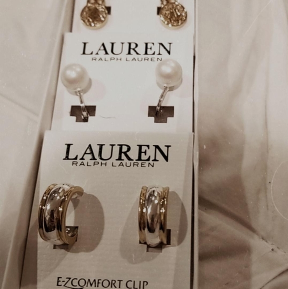 Ralph Lauren Clip On Earings Set of 3 - Picture 5 of 6